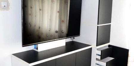 Mobilier de sufragerie alb si gri