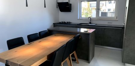 Mobilier bucatarie imitatie beton inchis